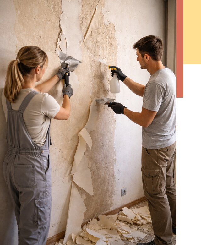 Снятие старых обоев в Североморске от 5616 руб. под ключ недорого | ОТДЕЛОЧНИК-Свм