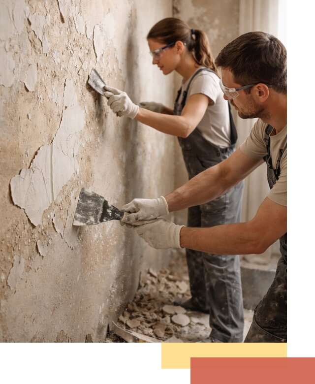 Снятие старой шпаклевки и подготовка поверхностей в Североморске