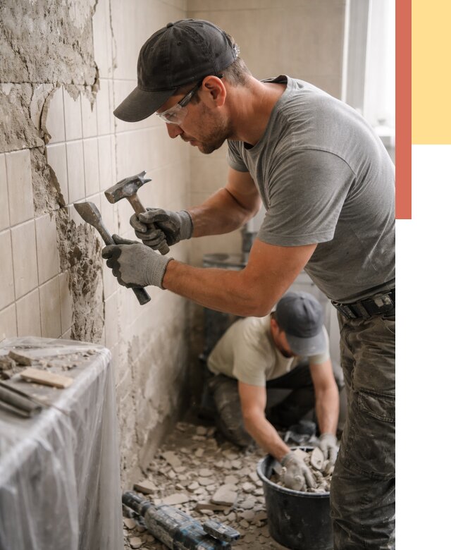 Демонтаж плитки со стен в Североморске от 909 руб. — быстро и недорого | ОТДЕЛОЧНИК-Свм