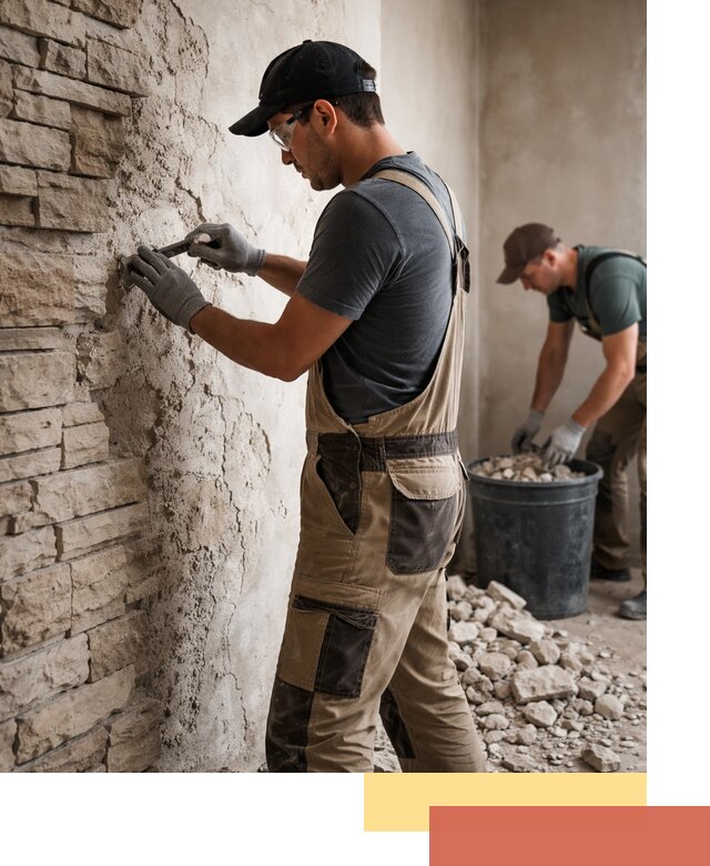 Демонтаж декоративного камня в Североморске профессионально и безопасно