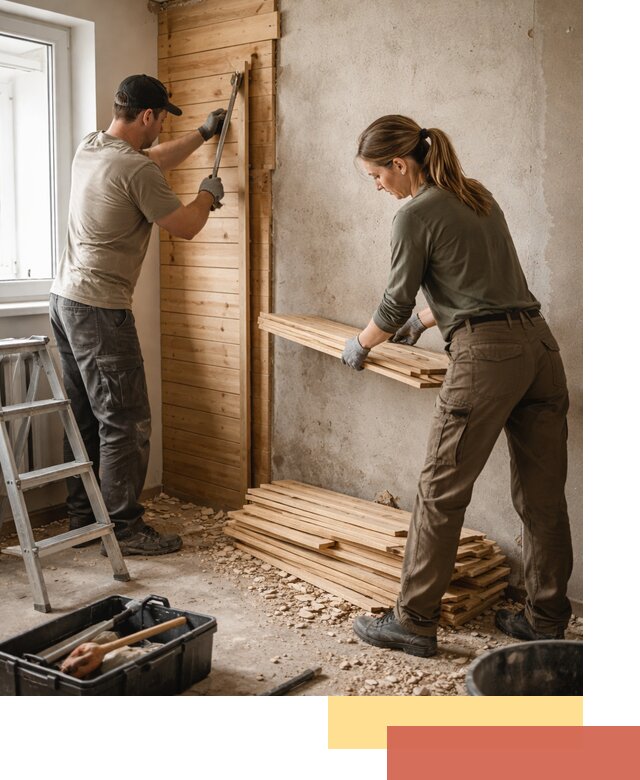 Демонтаж вагонки со стен в Североморске — профессиональный демонтаж