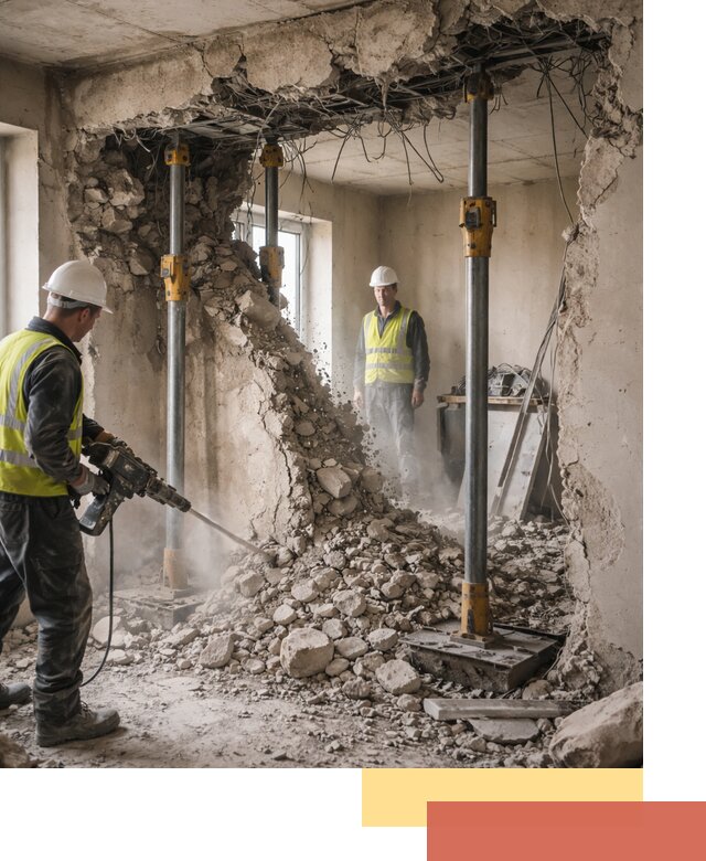 Снос несущих стен в Североморске с гарантией безопасности и качества