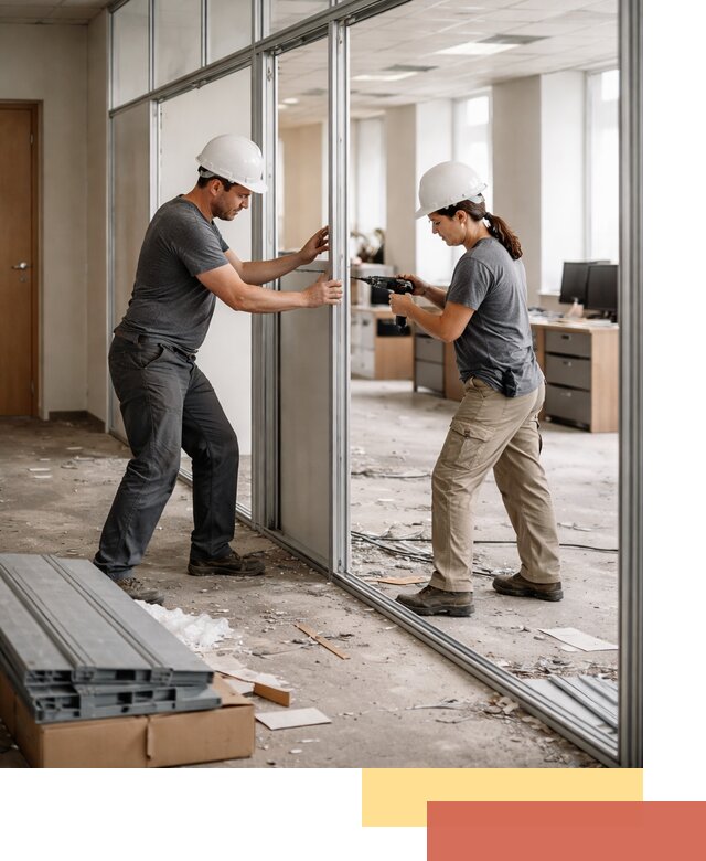 Демонтаж алюминиевых перегородок в Североморске быстро и аккуратно