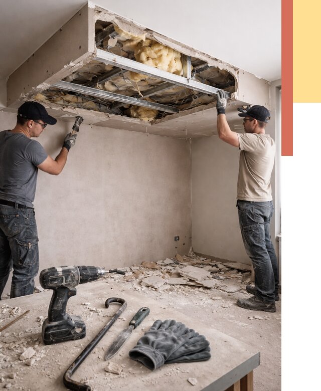 Демонтаж короба из гипсокартона в Североморске от 1626 руб. — быстро и недорого | ОТДЕЛОЧНИК-Свм