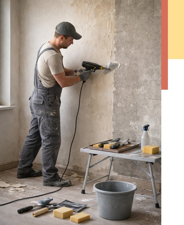 Очистка стен от клея в Североморске от 1979 руб. — снятие и удаление клея со стен | ОТДЕЛОЧНИК-Свм