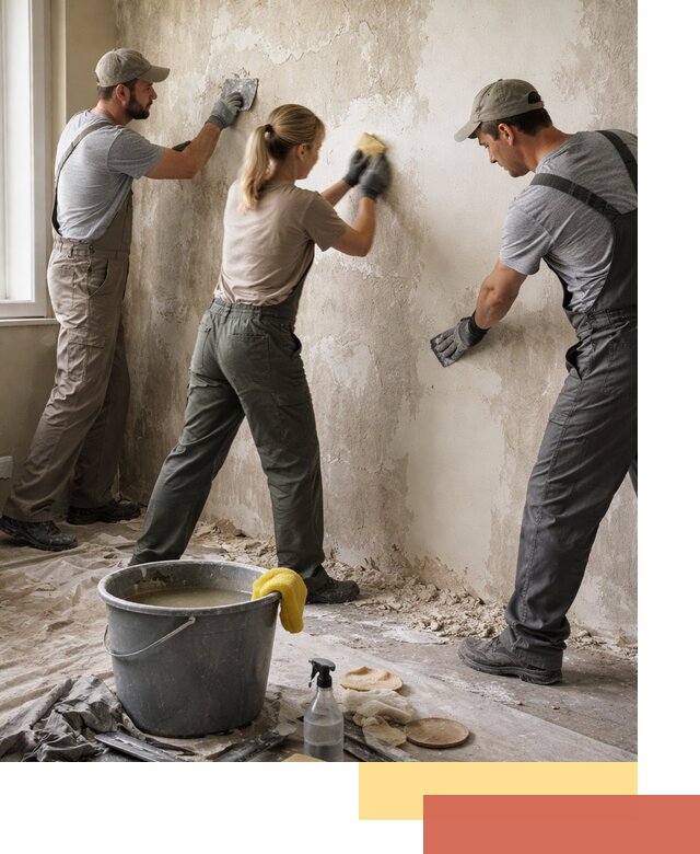 Очистка стен от клея и грунтовки в Североморске качественно и быстро