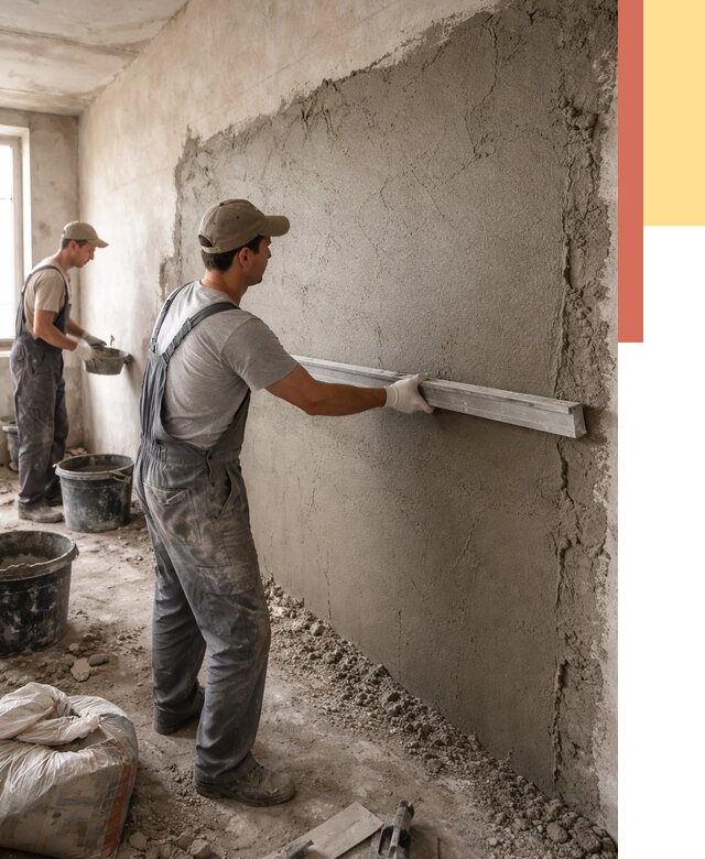 Цементная штукатурка стен в Североморске от 4814 руб/м2 — быстро и недорого | ОТДЕЛОЧНИК-Свм