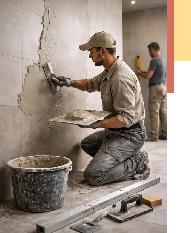 Штукатурка стен в ванной в Североморске от 4814 руб./м² — выравнивание под ключ | ОТДЕЛОЧНИК-Свм