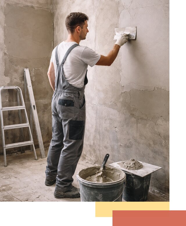 Штукатурка стен в ванной под ключ в Североморске