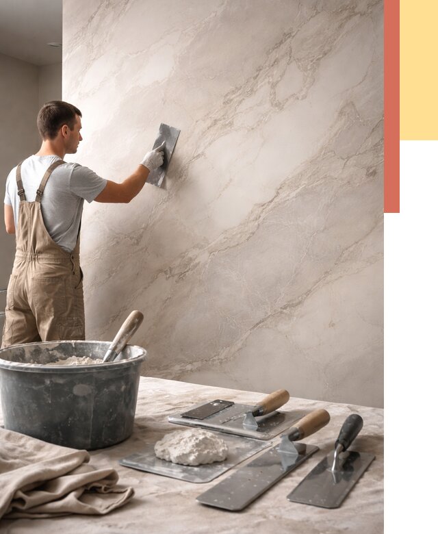 Декоративная штукатурка под мрамор в Североморске от 2995 руб./м² — быстро и недорого | ОТДЕЛОЧНИК-Свм