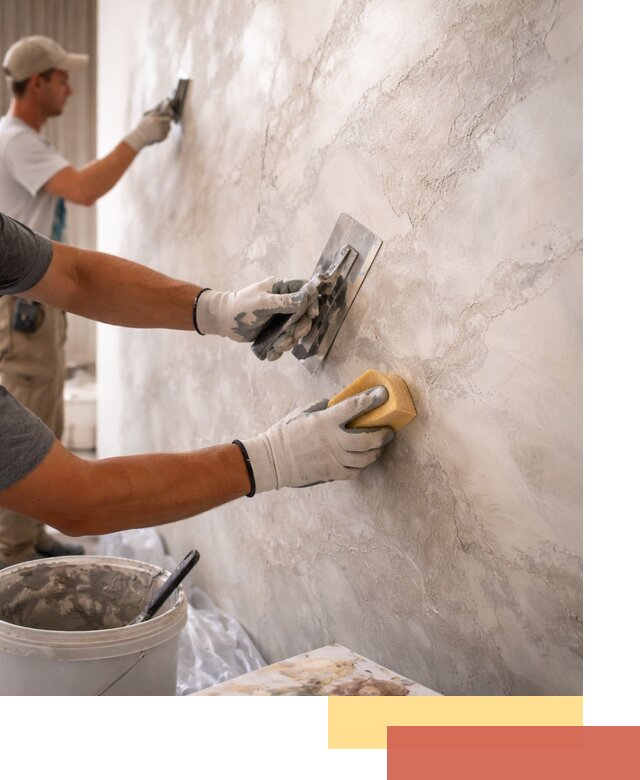 Декоративная штукатурка под мрамор в Североморске для стен и потолков