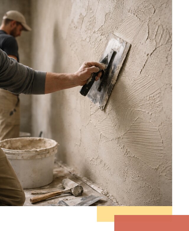 Фактурная штукатурка стен в Североморске — монтаж, отделка, реставрация