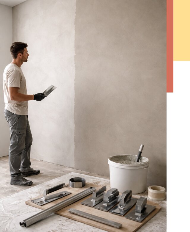 Нанесение микроцемента на стены в Североморске от 3423 руб./м2 под ключ | ОТДЕЛОЧНИК-Свм