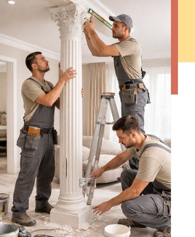 Установка декоративных колонн в Североморске от 12836 руб. под ключ | ОТДЕЛОЧНИК-Свм