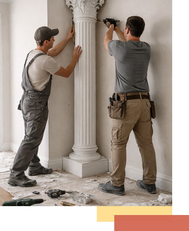 Установка декоративных колонн в Североморске под ключ