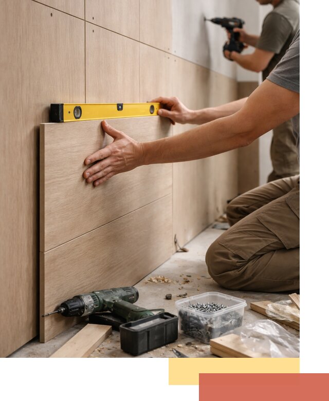 Профессиональный монтаж МДФ панелей на стены в Североморске