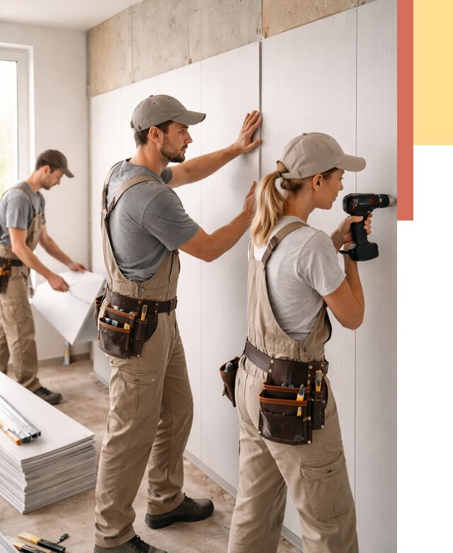 Монтаж ПВХ панелей на стены в Североморске от 481 руб/м2 — быстро и недорого | ОТДЕЛОЧНИК-Свм