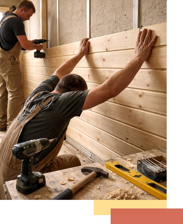 Монтаж деревянной вагонки на стены в Североморске быстро и качественно