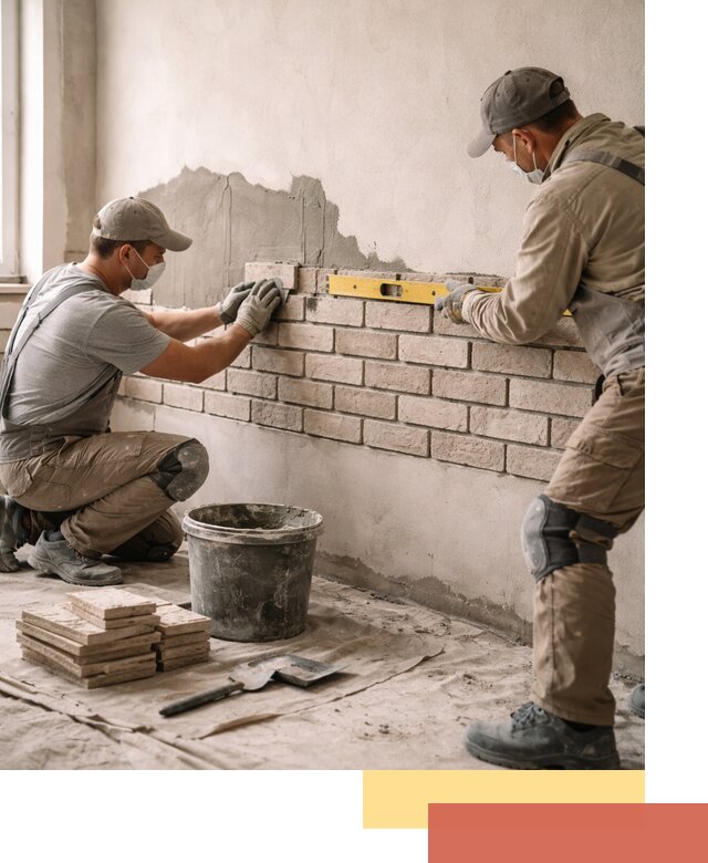 Монтаж декоративного кирпича профессионально в Североморске