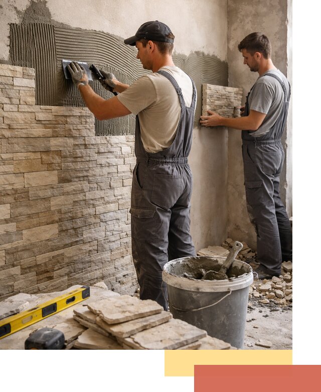 Монтаж искусственного камня в Североморске — облицовка стен и фасадов