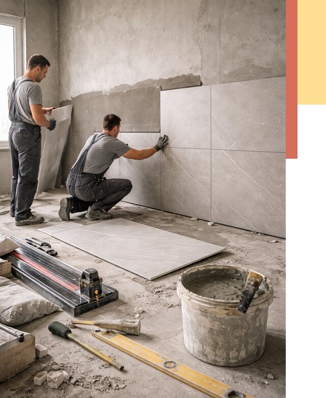 Облицовка стен керамогранитом в Североморске от 4493 руб./м² — услуги под ключ | ОТДЕЛОЧНИК-Свм