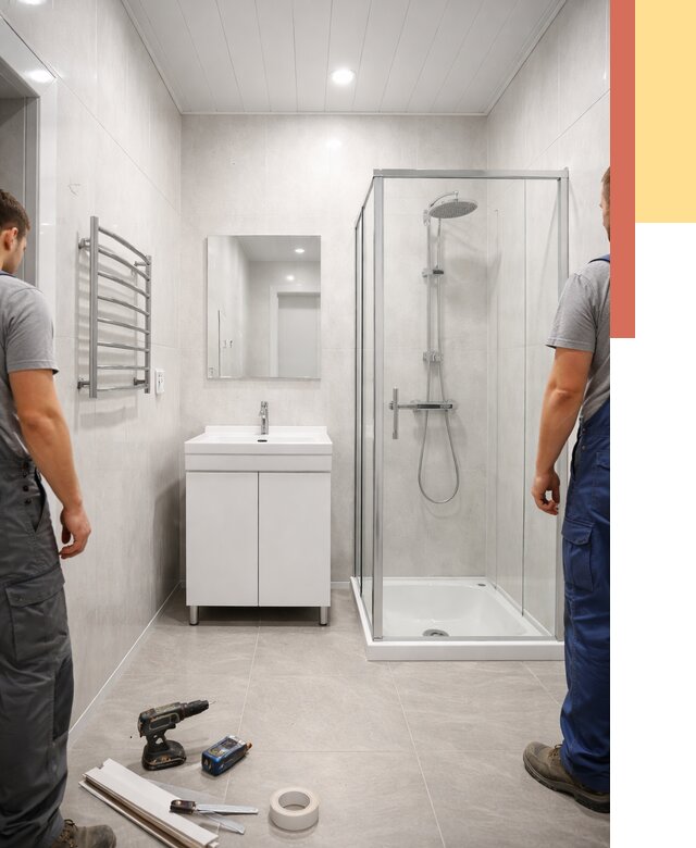 Отделка ванной комнаты панелями ПВХ в Североморске от 4814 руб. за м2 | ОТДЕЛОЧНИК-Свм