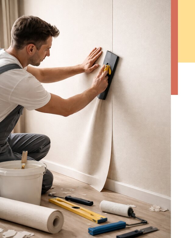 Поклейка виниловых обоев в Североморске от 4814 руб. | Быстро и недорого — ОТДЕЛОЧНИК-Свм