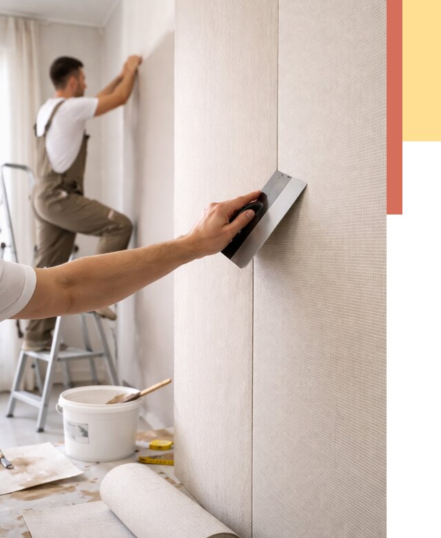 Поклейка текстильных обоев в Североморске от 4814 руб. под ключ | ОТДЕЛОЧНИК-Свм