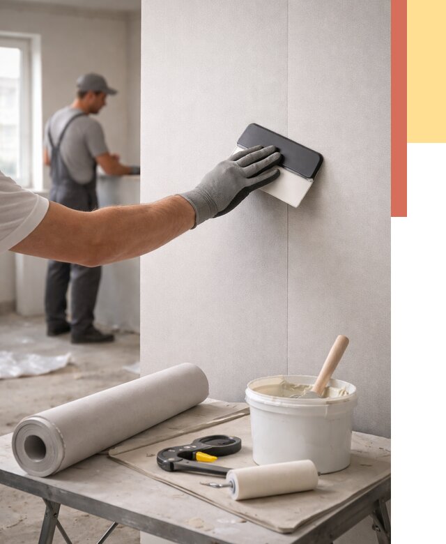 Поклейка обоев под покраску в Североморске от 3744 руб. за м2 | ОТДЕЛОЧНИК-Свм