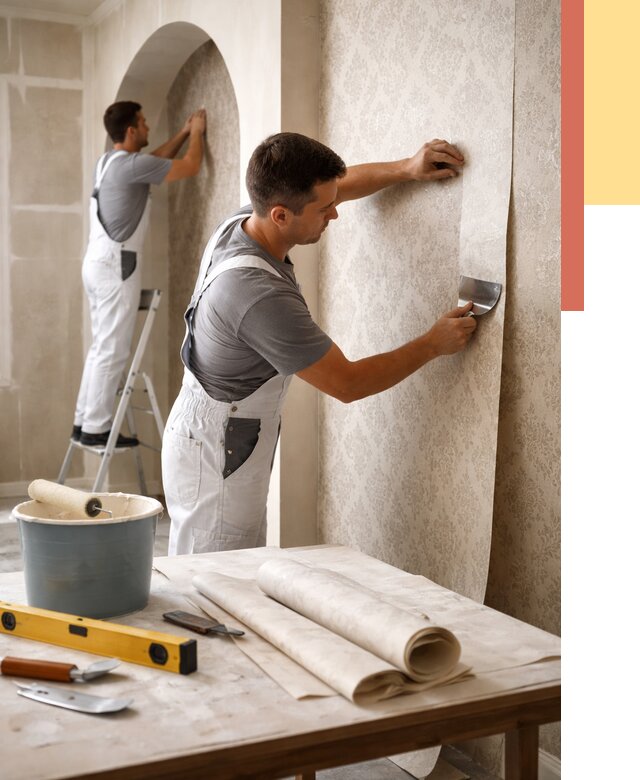 Поклейка обоев на сложные стены в Североморске от 2995 руб. под ключ | ОТДЕЛОЧНИК-Свм