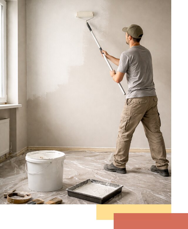 Покраска стен латексной краской в Североморске качественно и быстро