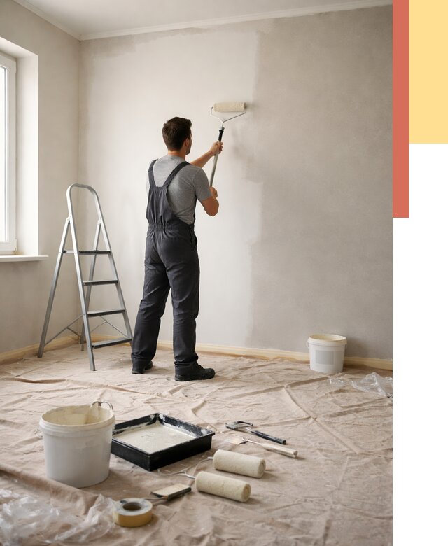 Покраска стен моющейся краской в Североморске от 374 руб./м² — быстро и недорого | ОТДЕЛОЧНИК-Свм