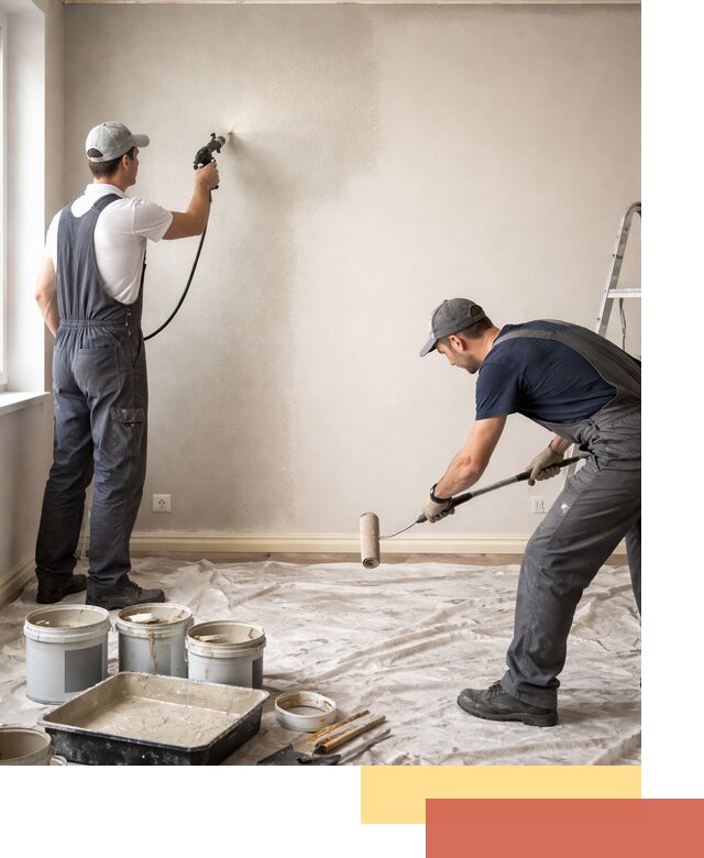 Покраска стен моющейся краской и защита поверхностей в Североморске