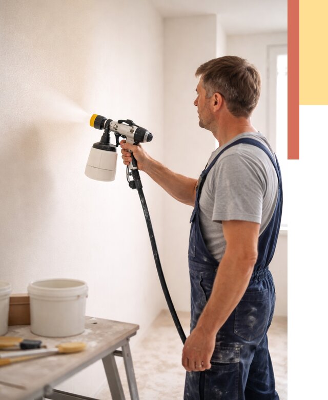 Покраска стен краскопультом в Североморске от 8023 руб. — механизированная покраска | ОТДЕЛОЧНИК-Свм