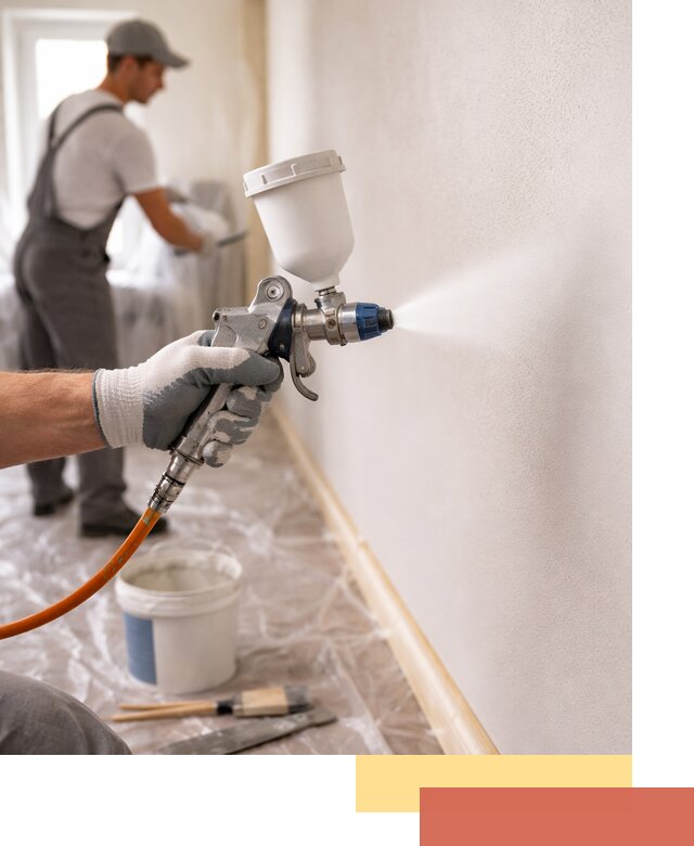 Покраска стен краскопультом в Североморске быстро и качественно