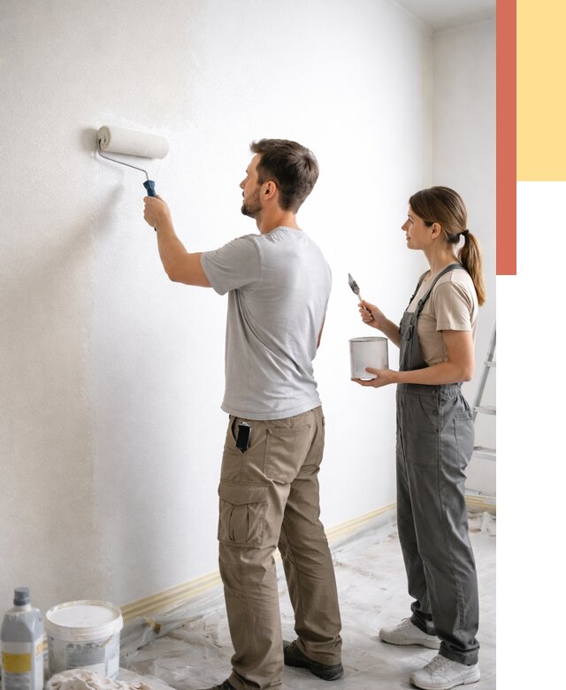 Окраска стен по стеклохолсту в Североморске от 4814 руб/м² под ключ | ОТДЕЛОЧНИК-Свм