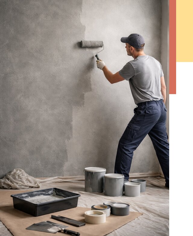 Покраска стен под бетон в Североморске от 695 руб. за м2 — быстро и недорого | ОТДЕЛОЧНИК-Свм