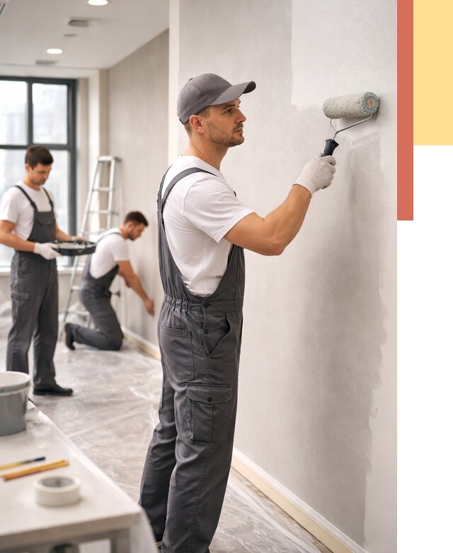 Покраска стен в офисе в Североморске от 9092 руб. — быстро и недорого | ОТДЕЛОЧНИК-Свм