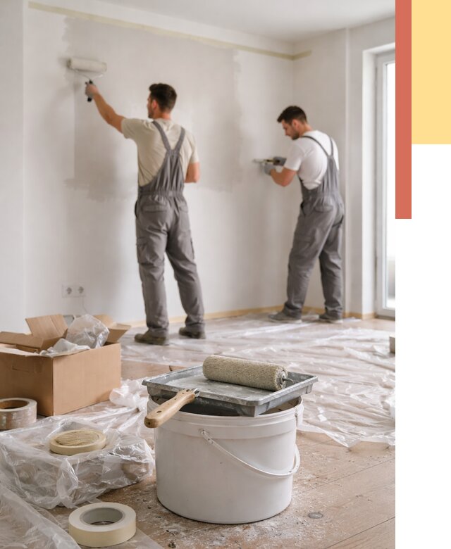 Покраска стен в квартире в Североморске от 2674 руб/м2 — быстро и недорого | ОТДЕЛОЧНИК-Свм