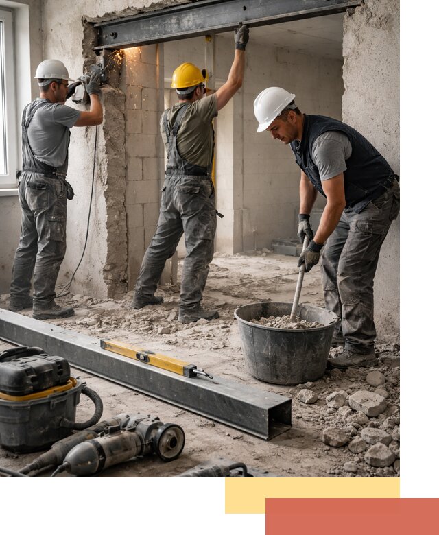 Создание проемов в стенах и несущих конструкциях в Североморске