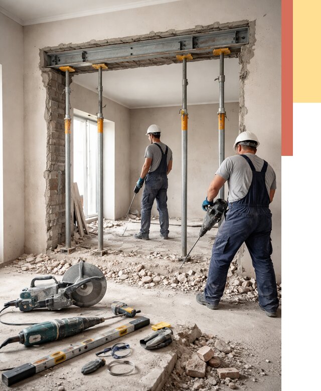 Прорезка проема в стене в Североморске от 4814 руб. — быстро и недорого | ОТДЕЛОЧНИК-Свм