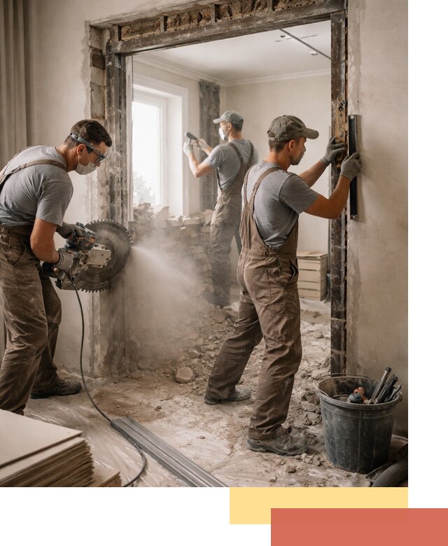 Расширение дверного проема под установку новой двери в Североморске