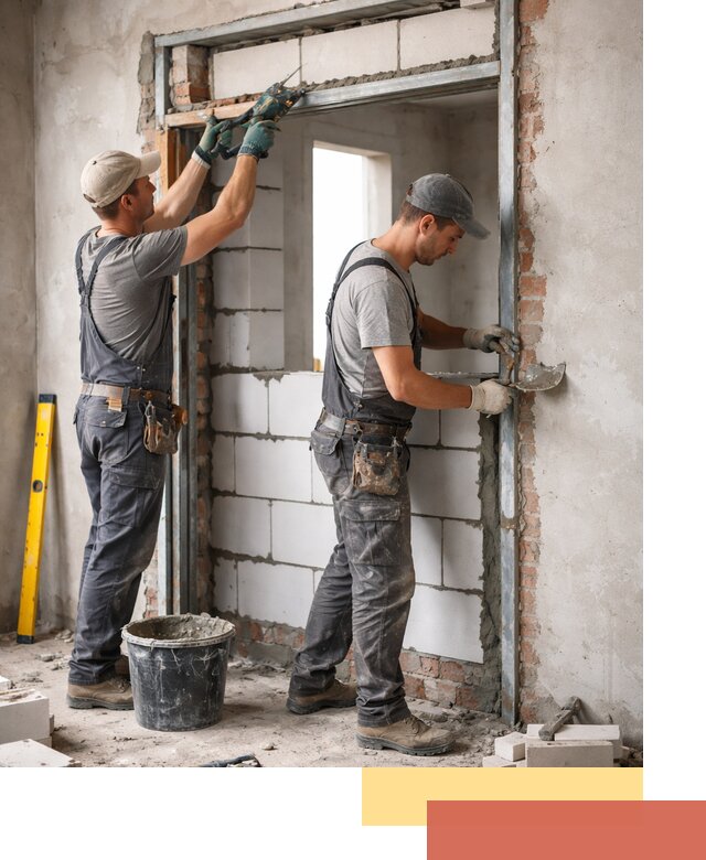 Закладка дверного проема под ключ в Североморске: демонтаж, монтаж, отделка