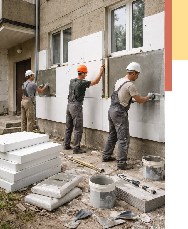 Утепление стен пенопластом в Североморске от 1872 руб. — недорого и под ключ | ОТДЕЛОЧНИК-Свм