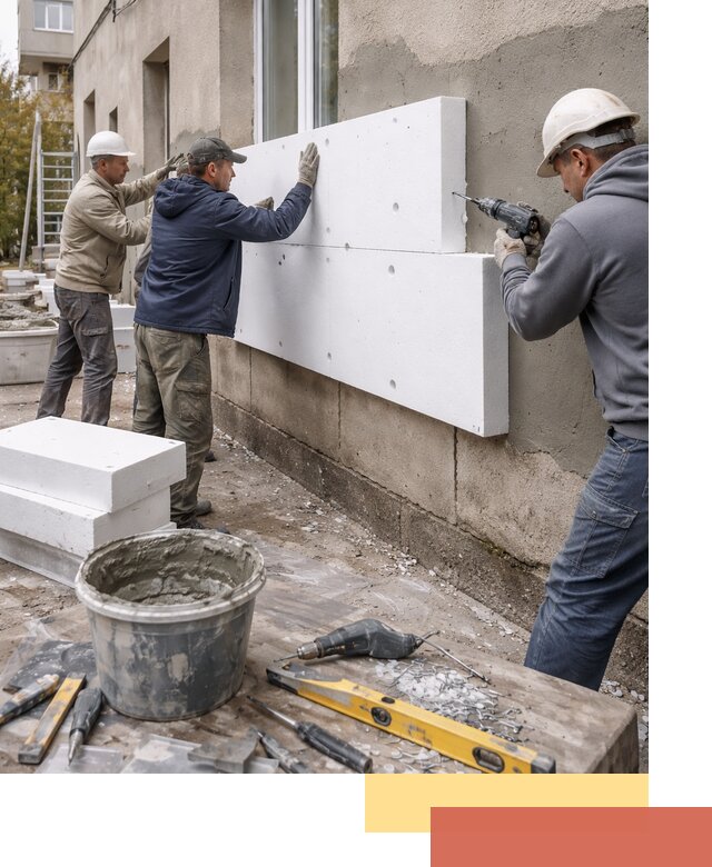 Утепление наружных стен пенопластом в Североморске