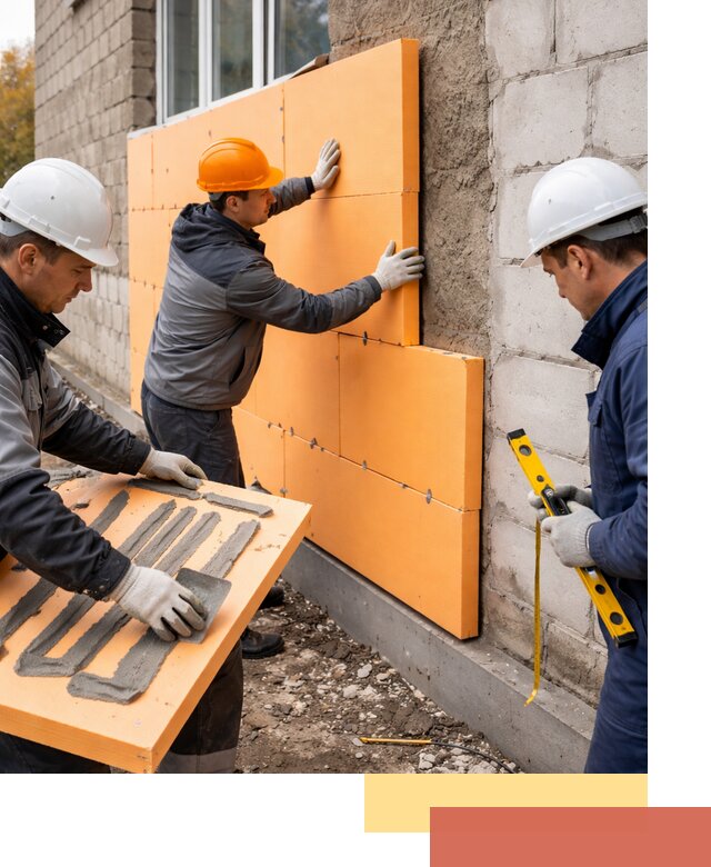 Утепление фасада пеноплексом под ключ в Североморске