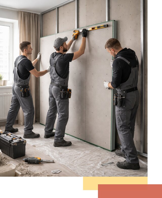 Шумоизоляция стен панелями ЗИПС в Североморске для жилых и коммерческих помещений