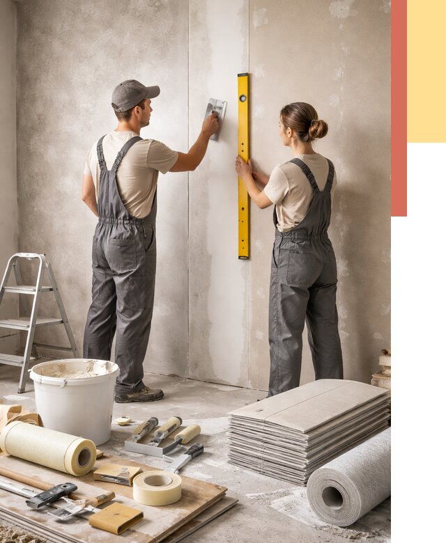 Отделка стен в Североморске от 1605 руб/м² — недорого, быстро, под ключ | ОТДЕЛОЧНИК-Свм