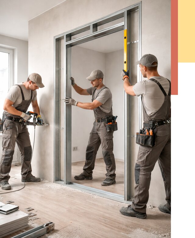 Устройство дверного проема в перегородке в Североморске от 4814 руб. под ключ | ОТДЕЛОЧНИК-Свм