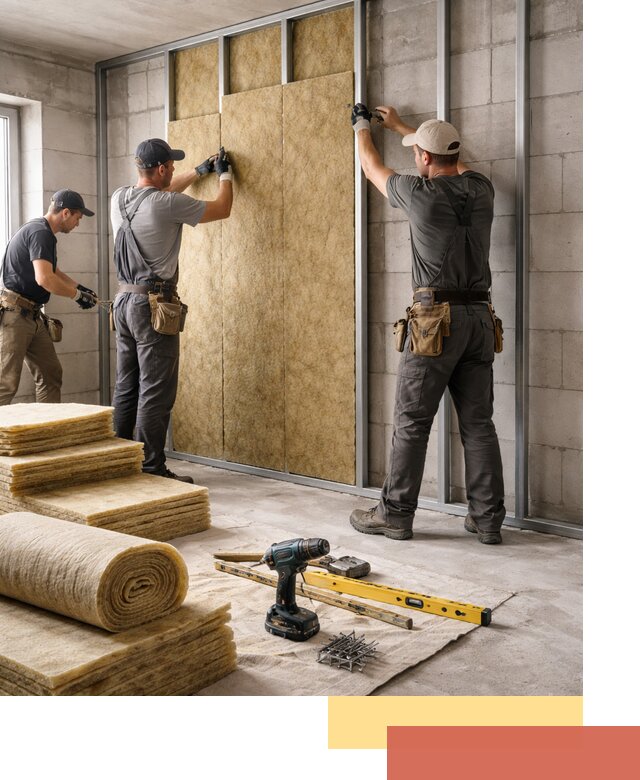 Шумоизоляция перегородок из блоков в Североморске — монтаж и защита шумоизоляцией